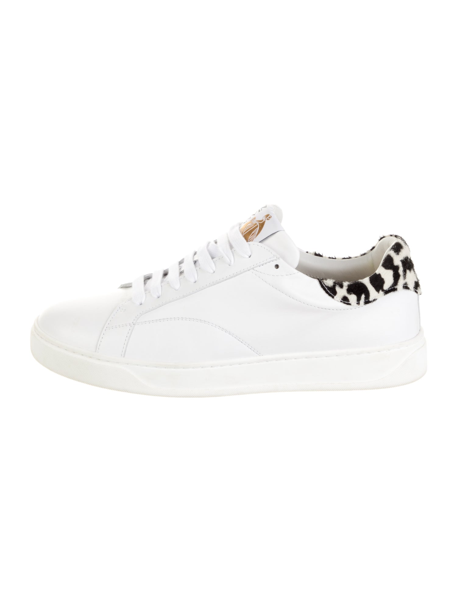 Lanvin Leather Animal Print Sneakers