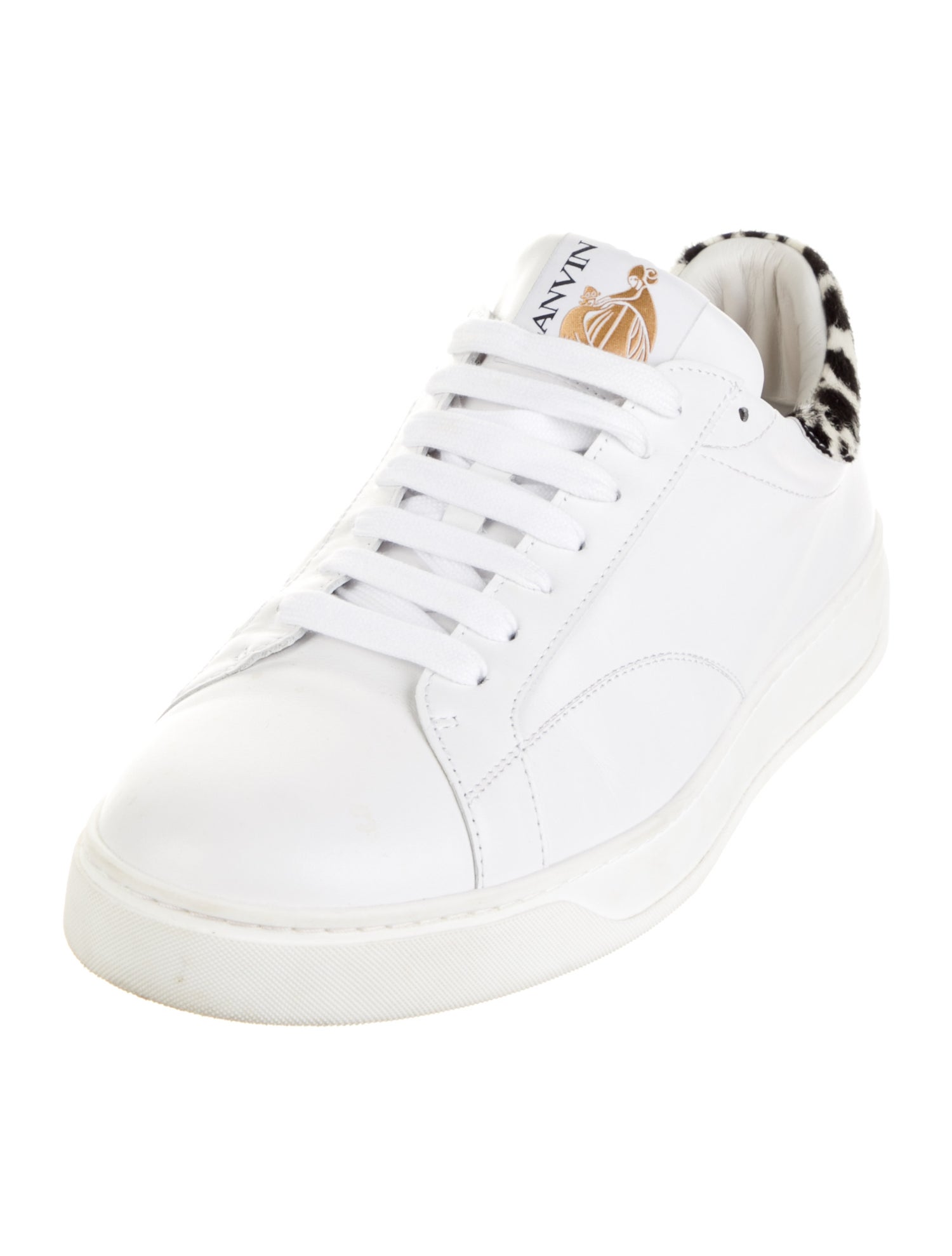 Lanvin Leather Animal Print Sneakers
