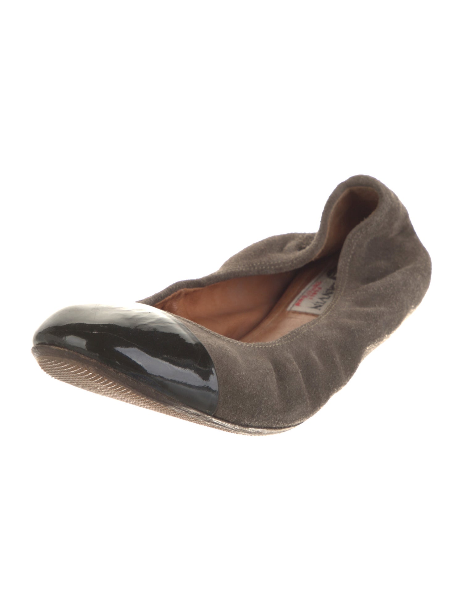 Lanvin Suede Colorblock Pattern Ballet Flats