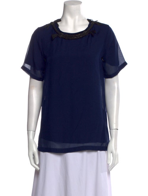 Lanvin Silk Scoop Neck T-Shirt