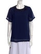 Lanvin Silk Scoop Neck T-Shirt