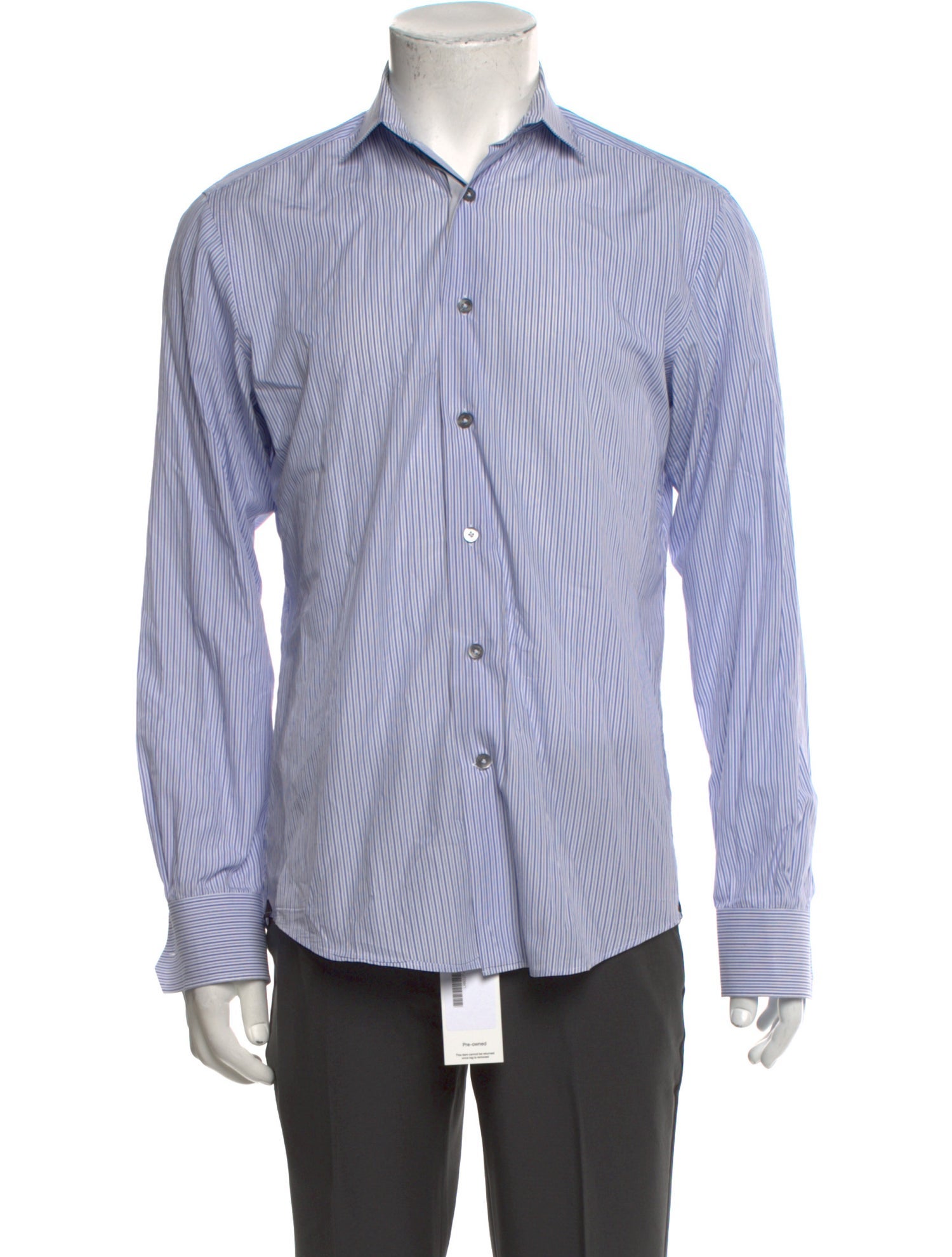Lanvin Striped Long Sleeve Dress Shirt