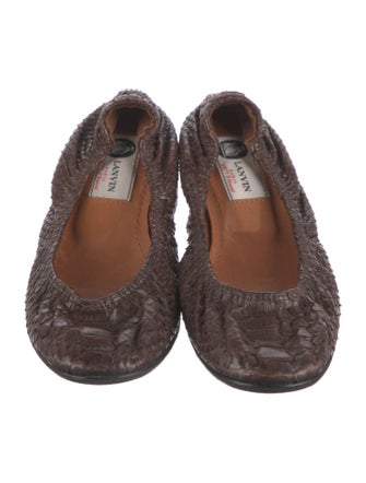 Lanvin Python Animal Print Ballet Flats