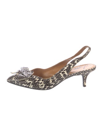 Lanvin Snakeskin Animal Print Slingback Pumps