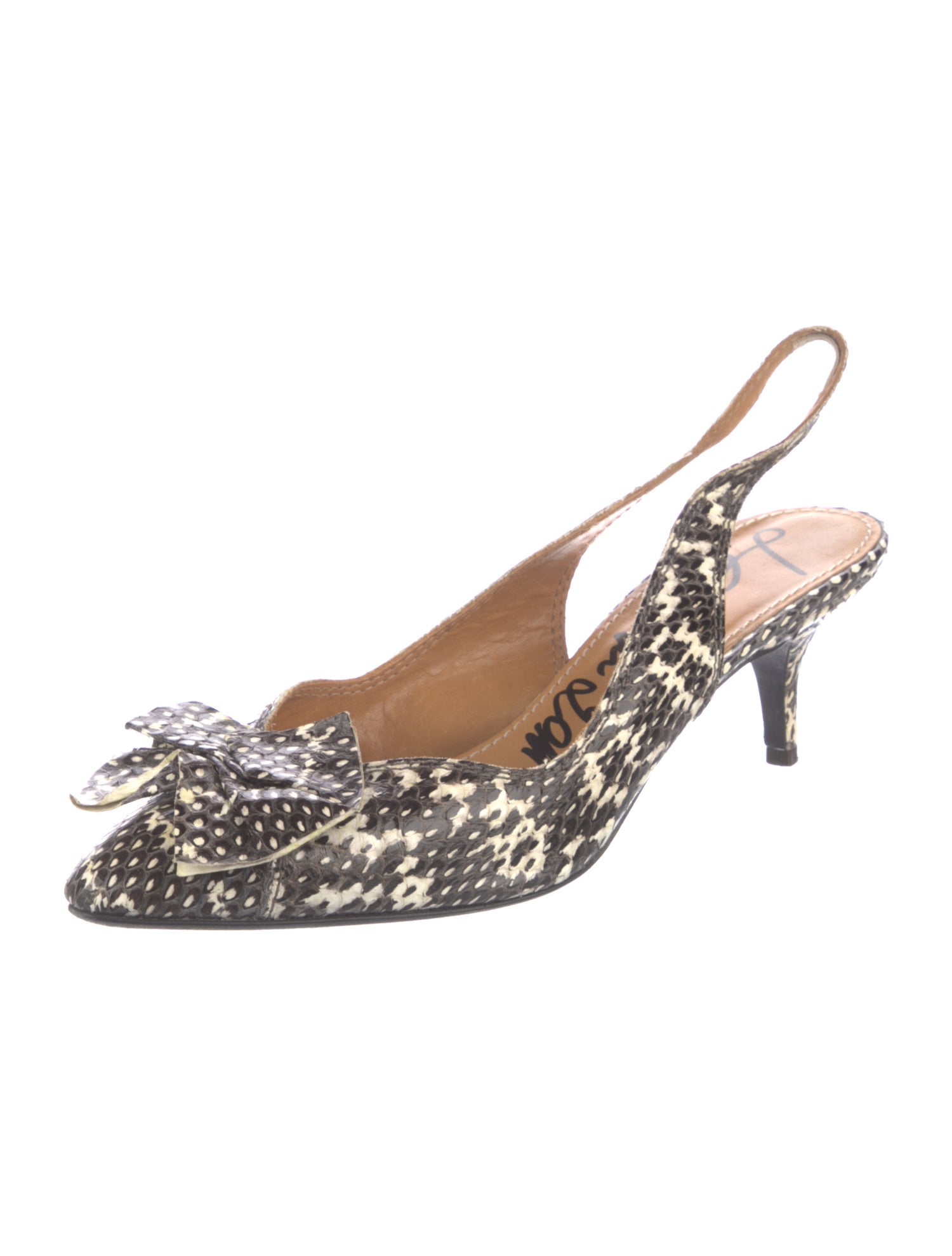 Lanvin Snakeskin Animal Print Slingback Pumps