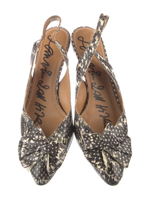 Lanvin Snakeskin Animal Print Slingback Pumps