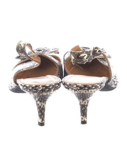 Lanvin Snakeskin Animal Print Slingback Pumps
