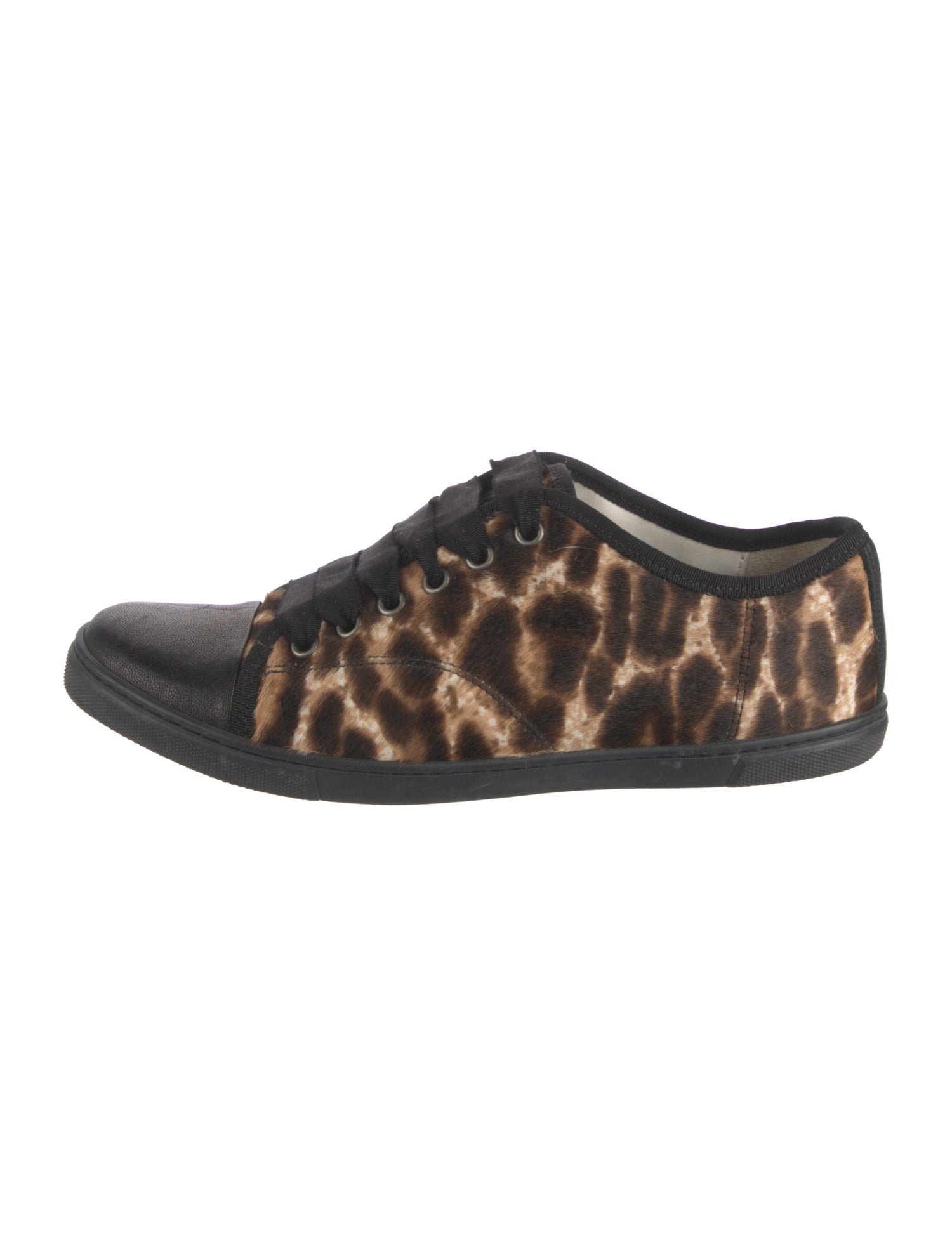 Lanvin Ponyhair Animal Print Sneakers