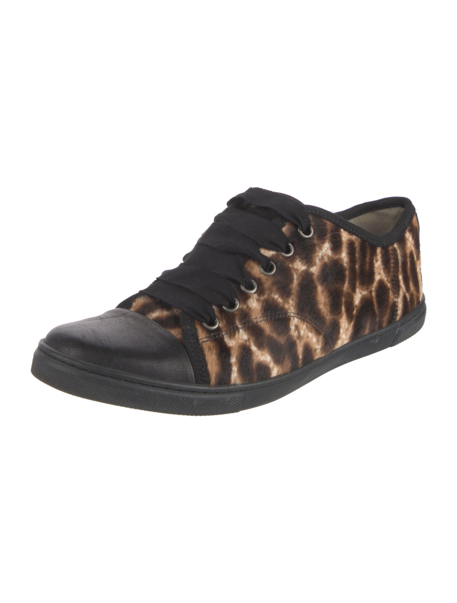 Lanvin Ponyhair Animal Print Sneakers