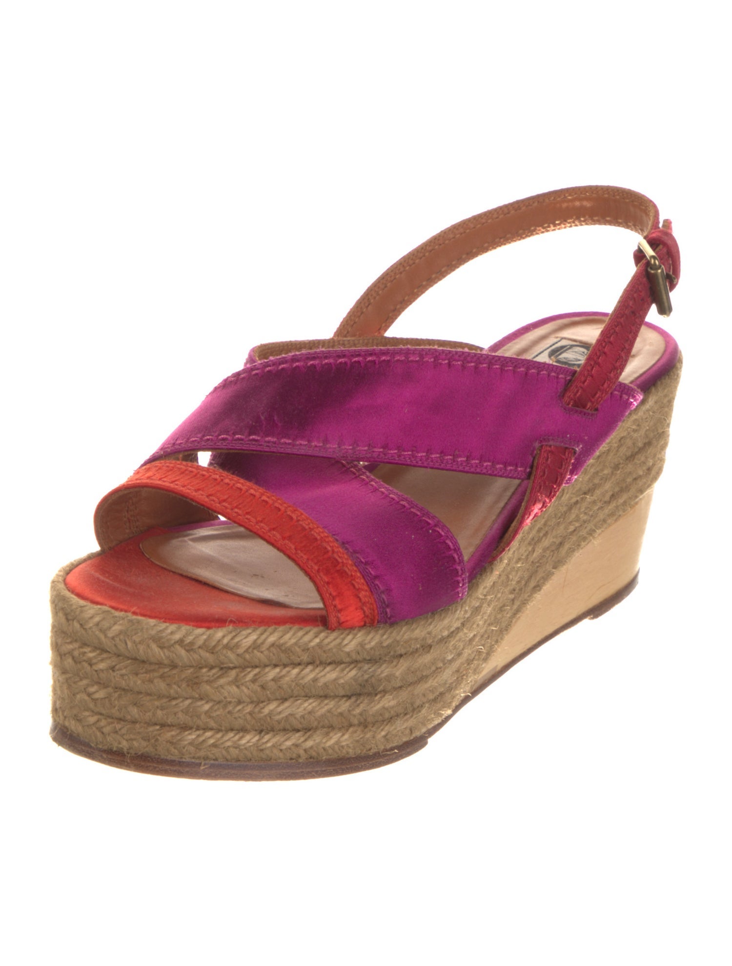 Lanvin Satin Colorblock Pattern Espadrilles