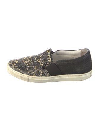 Lanvin Leather Animal Print Loafers