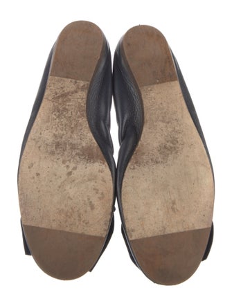 Lanvin Leather Bow Accents Ballet Flats