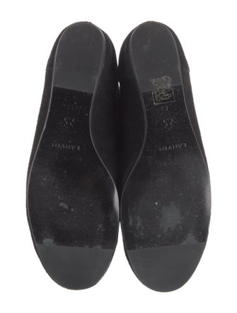 Lanvin Suede Grosgrain Trim Lace-Up Boots