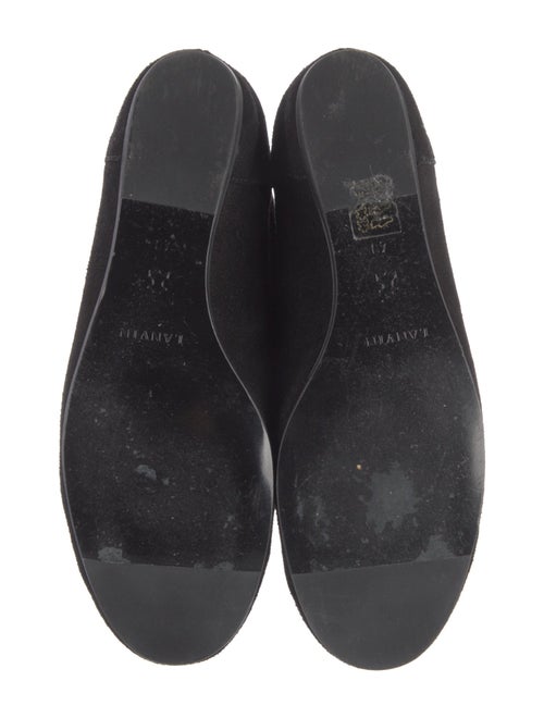 Lanvin Suede Grosgrain Trim Lace-Up Boots