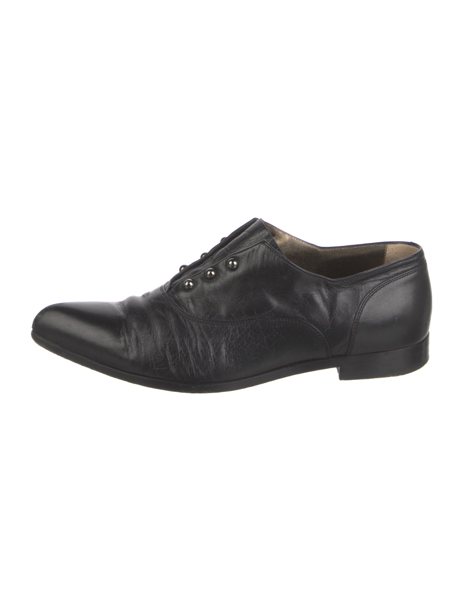 Lanvin Leather Studded Accents Oxfords