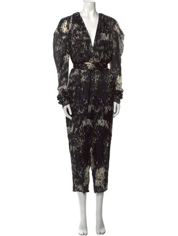 Lanvin Jumpsuits and Rompers Silk Printed Jumpsuit Us10, Fr42 | L
