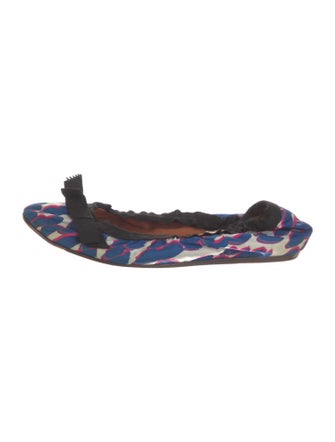 Lanvin Printed Bow Accents Ballet Flats