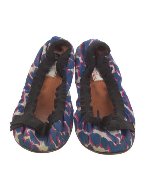 Lanvin Printed Bow Accents Ballet Flats