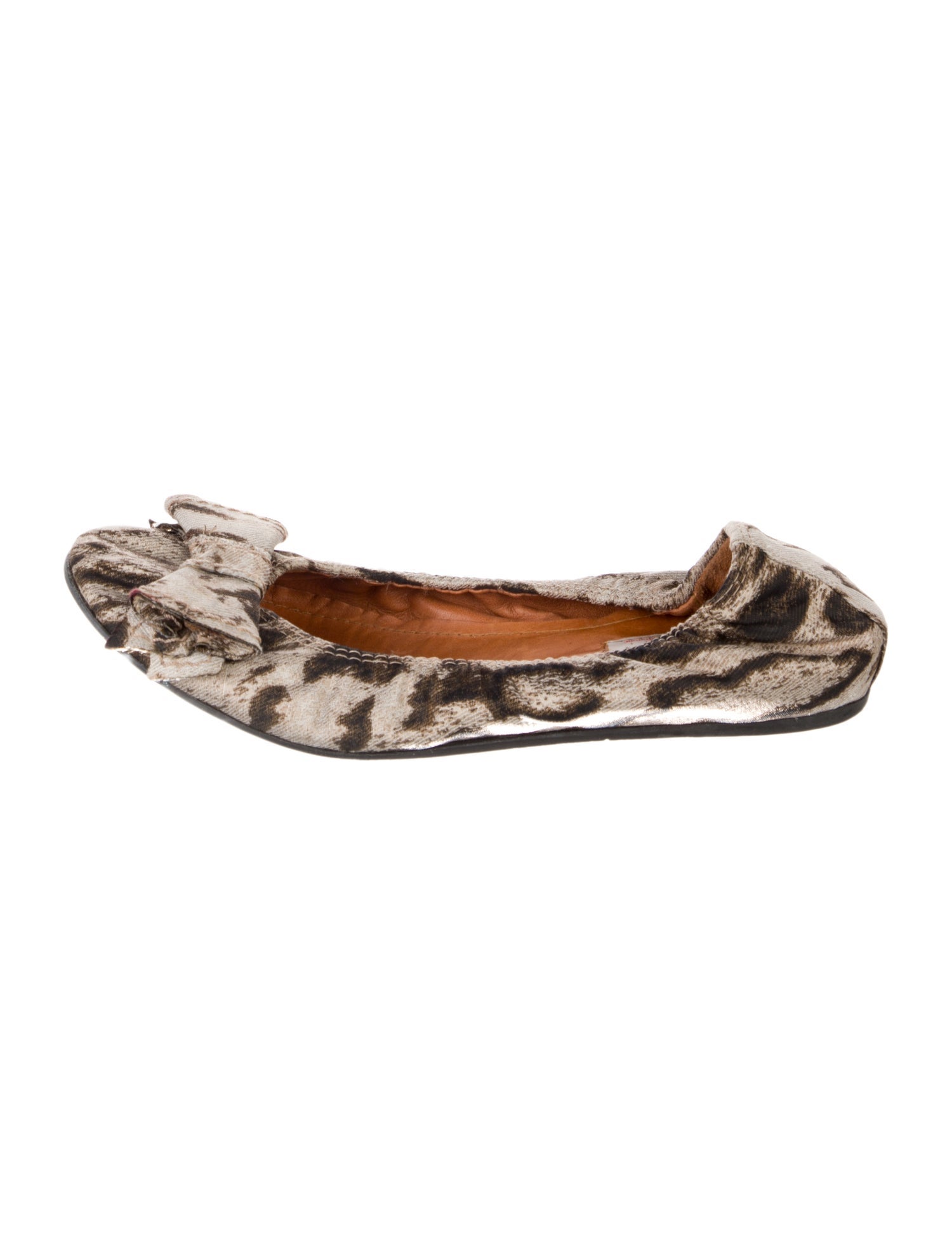 Lanvin Canvas Animal Print Ballet Flats