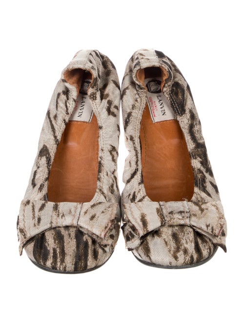 Lanvin Canvas Animal Print Ballet Flats