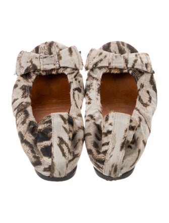 Lanvin Canvas Animal Print Ballet Flats