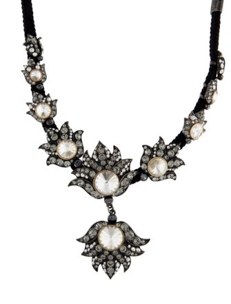 Lanvin Crystal Blanche Pendant Necklace