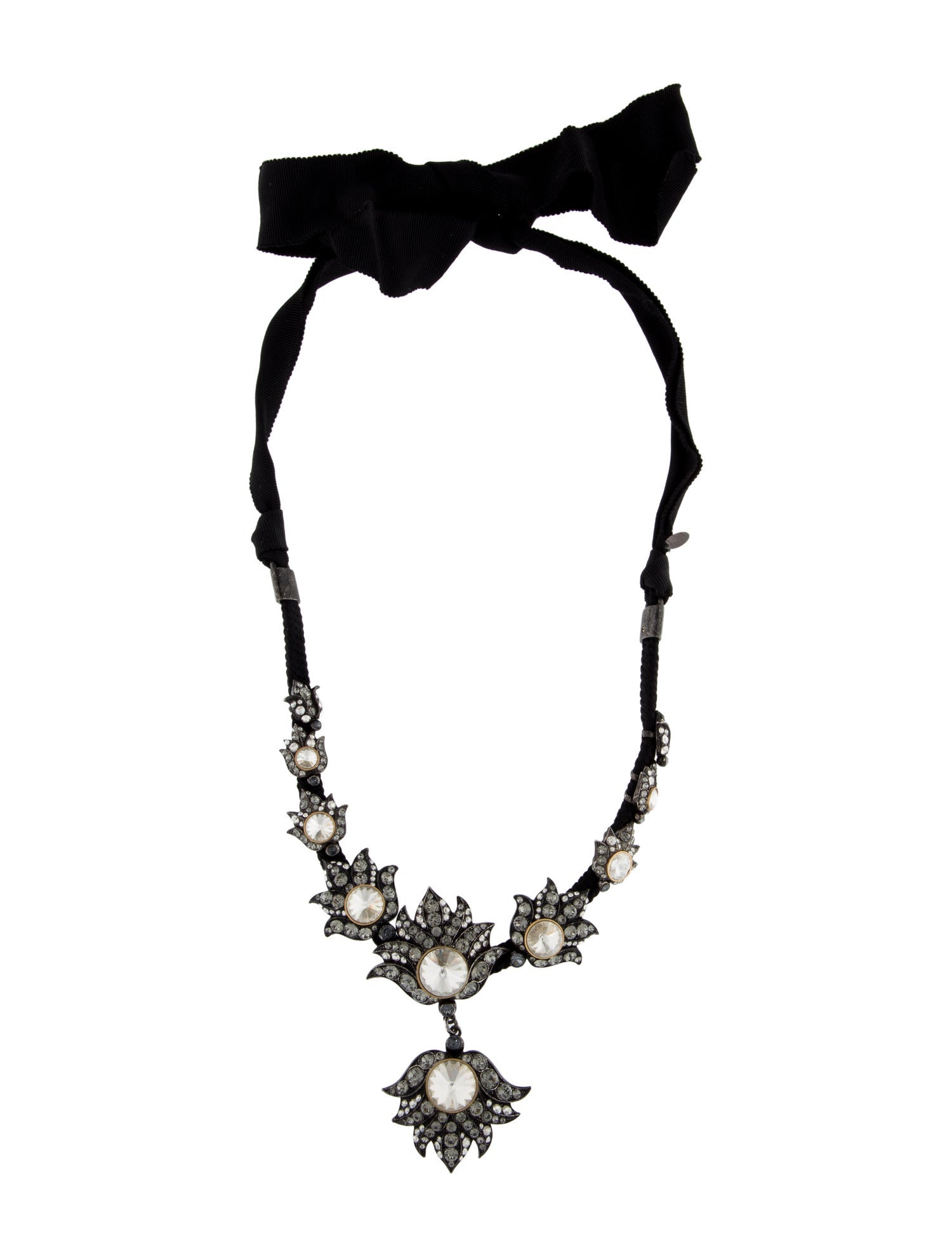 Lanvin Crystal Blanche Pendant Necklace