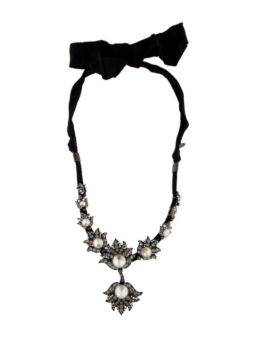 Lanvin Crystal Blanche Pendant Necklace