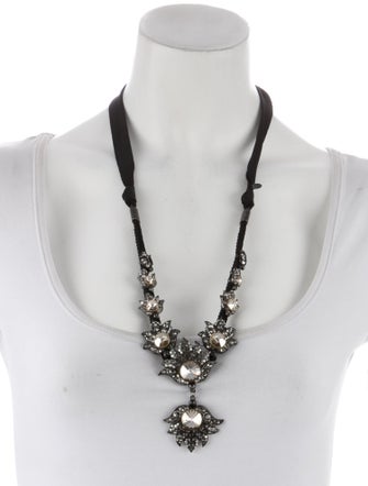 Lanvin Crystal Blanche Pendant Necklace