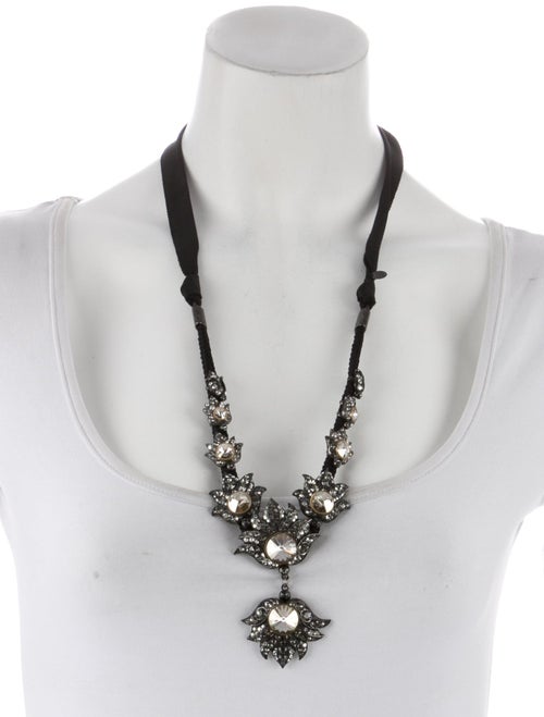 Lanvin Crystal Blanche Pendant Necklace