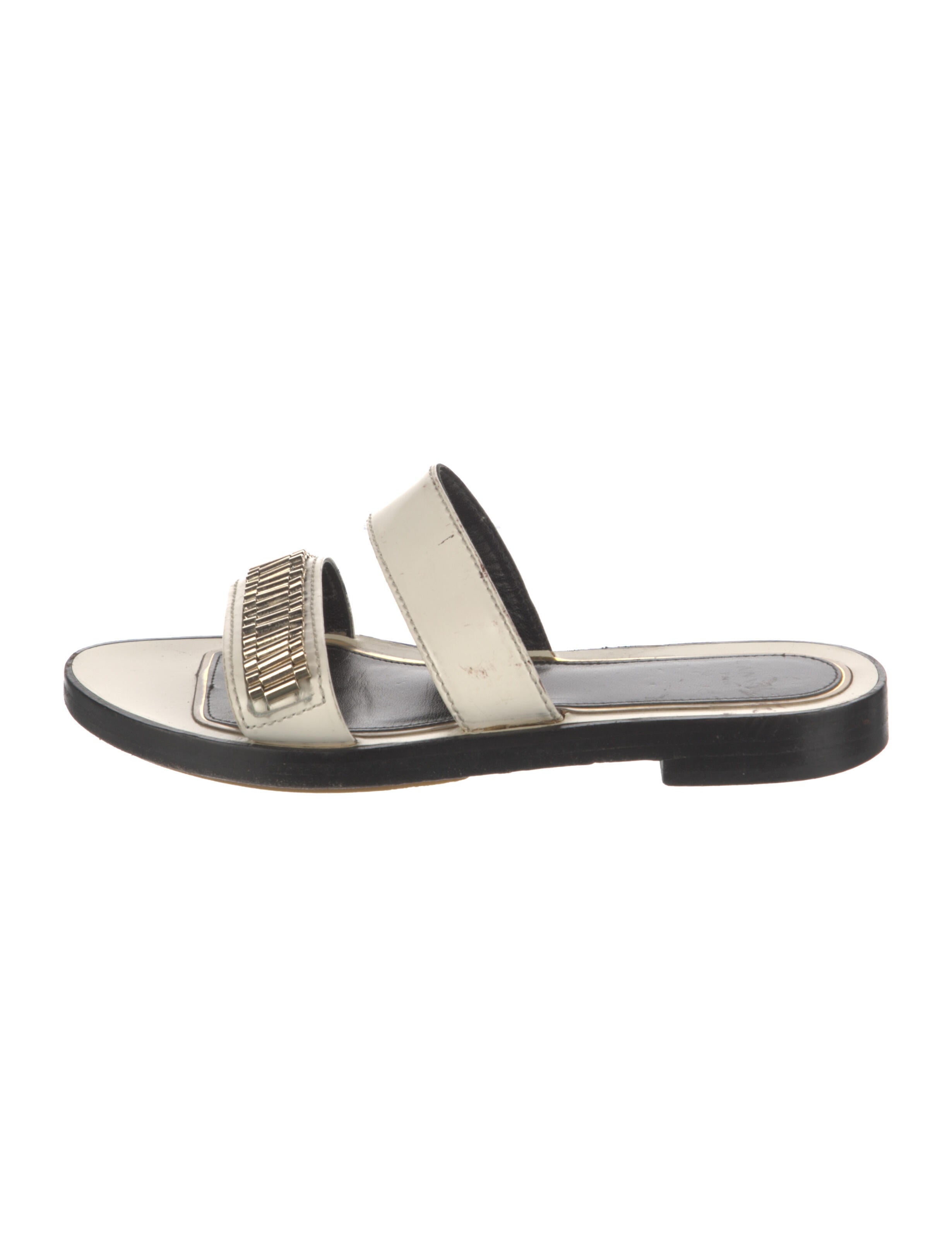 Lanvin Leather Printed Slides