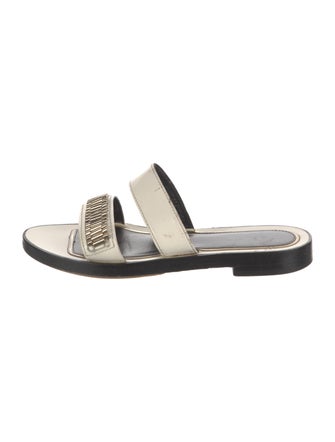 Lanvin Leather Printed Slides