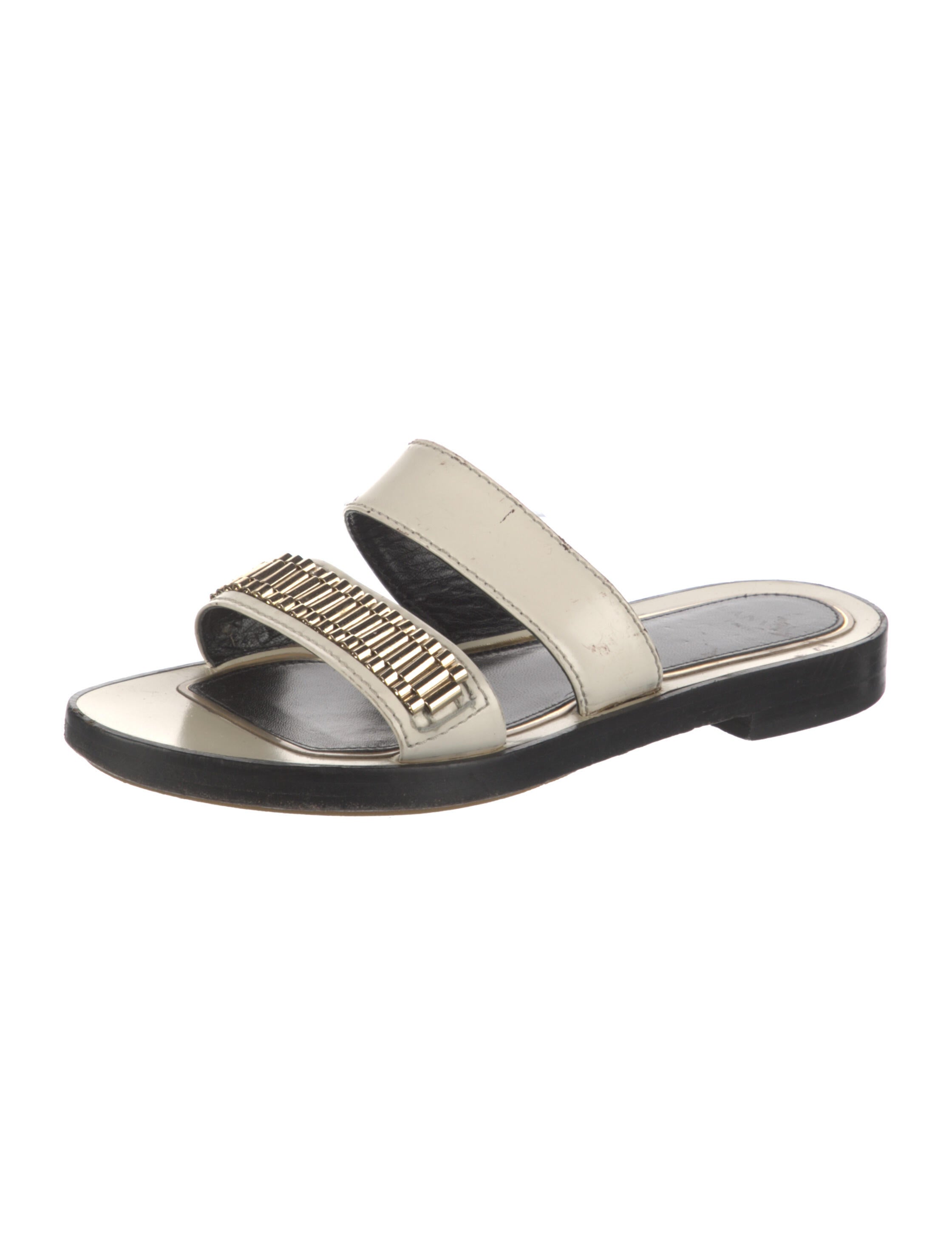 Lanvin Leather Printed Slides