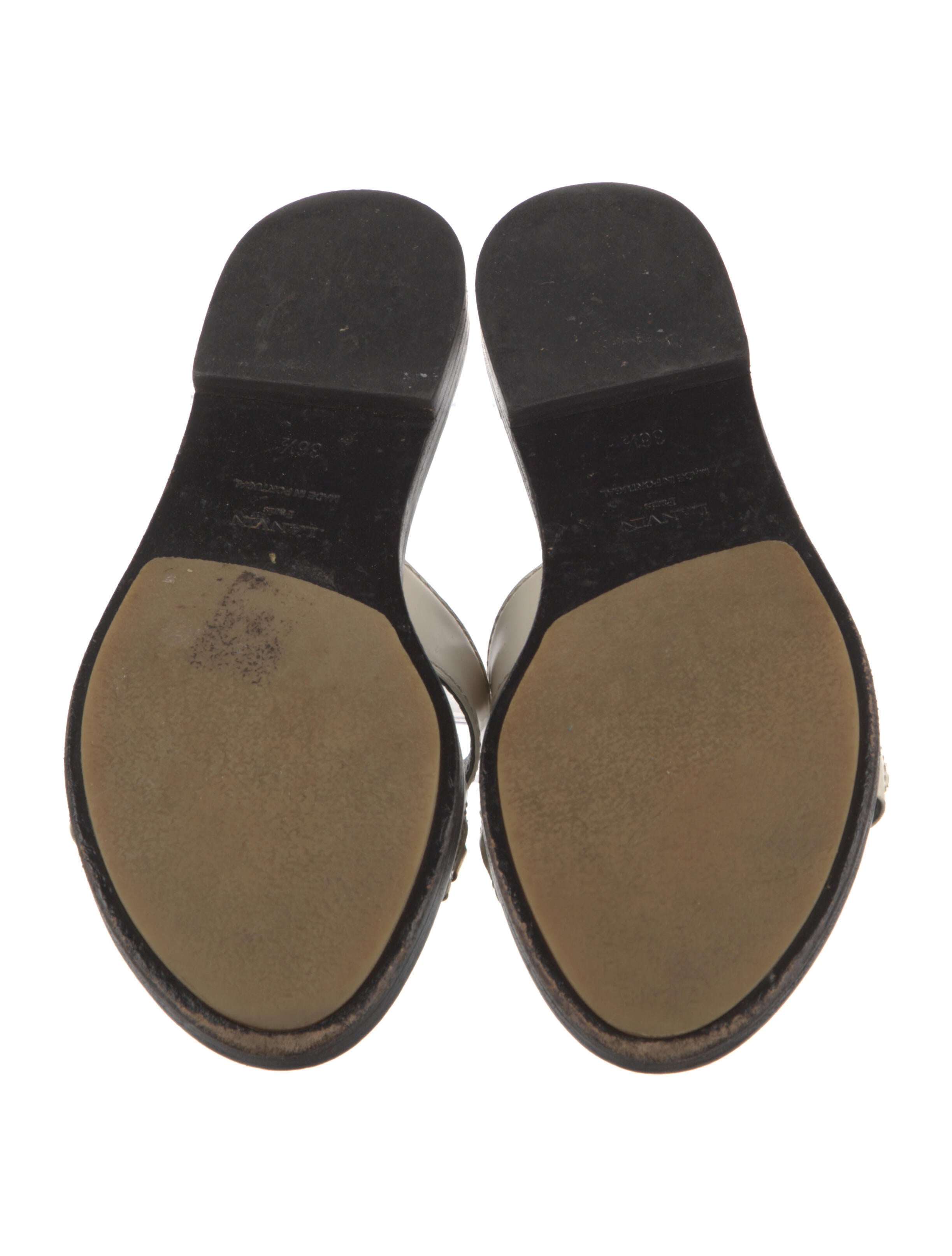 Lanvin Leather Printed Slides