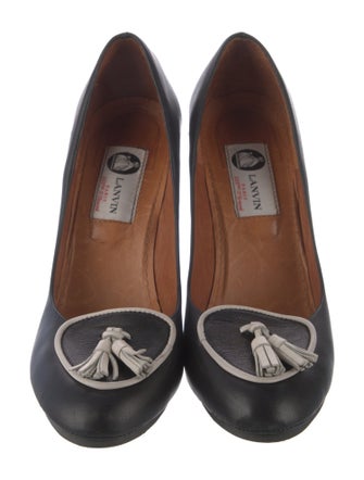 Lanvin Leather Colorblock Pattern Pumps