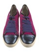 Lanvin Suede Colorblock Pattern Sneakers