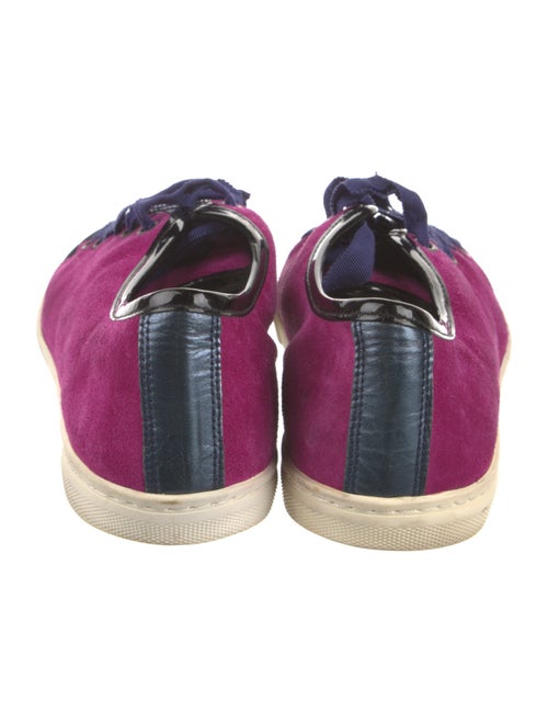 Lanvin Suede Colorblock Pattern Sneakers