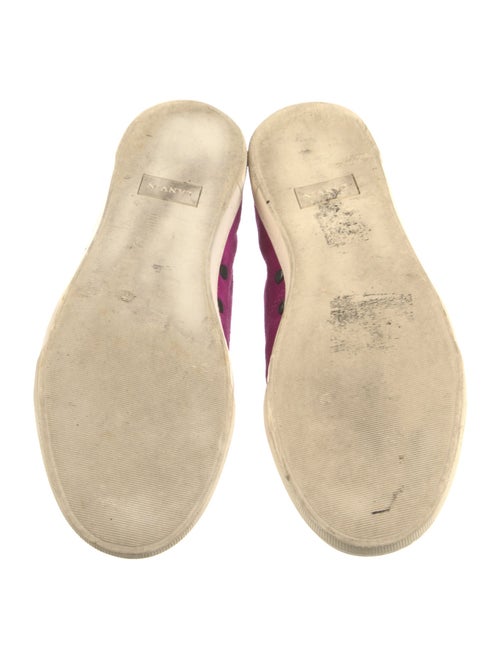Lanvin Suede Colorblock Pattern Sneakers