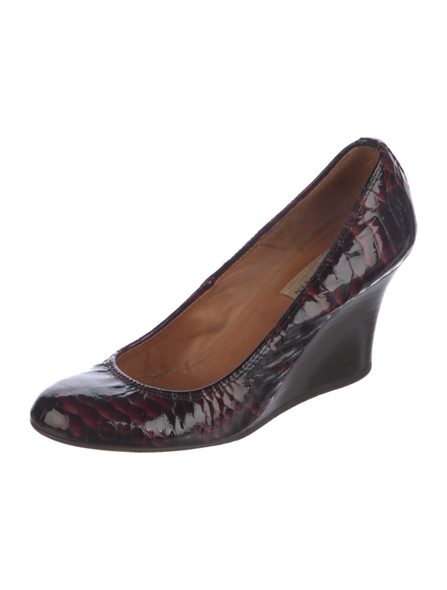 Lanvin Patent Leather Animal Print Pumps