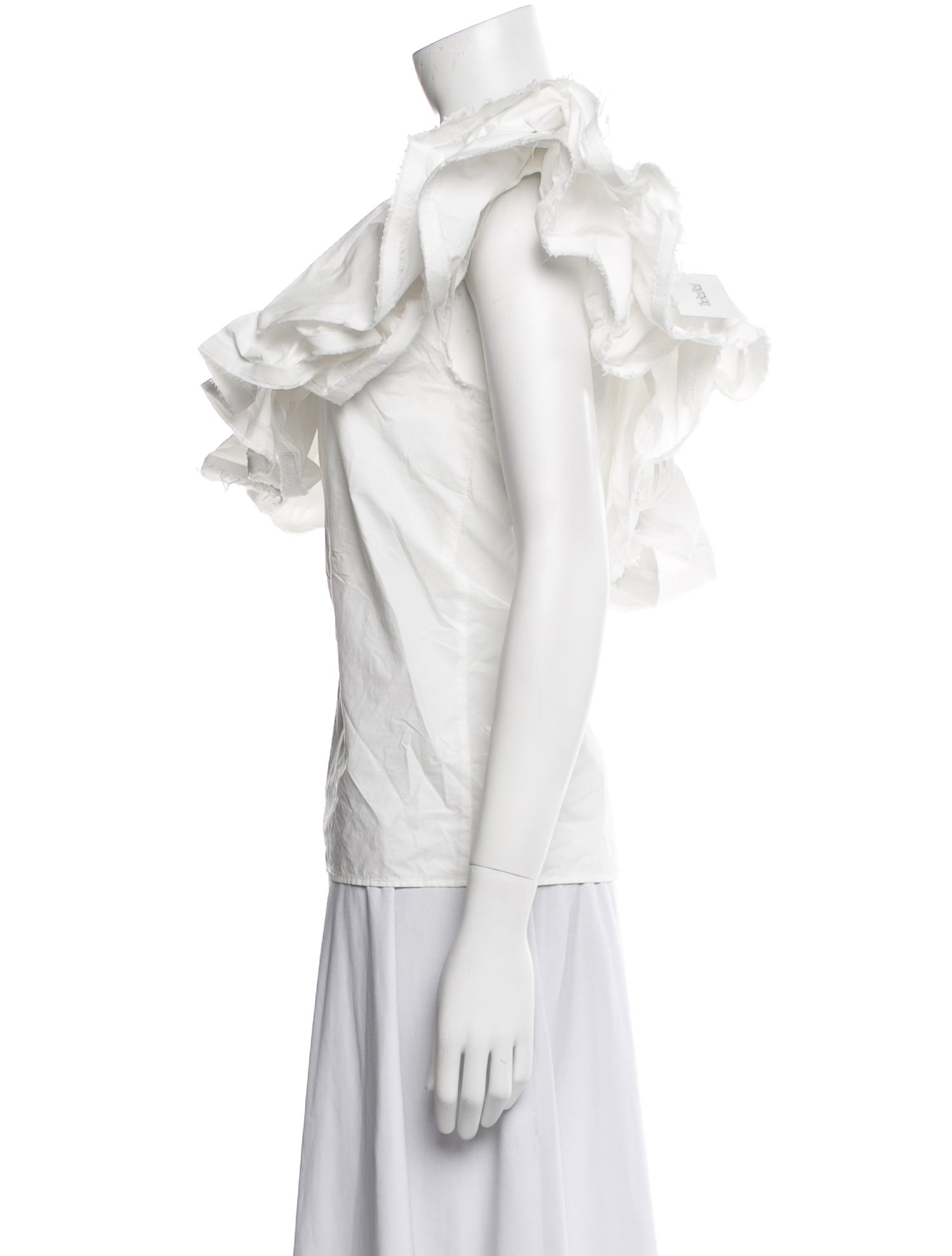 Lanvin One-Shoulder Short Sleeve Blouse