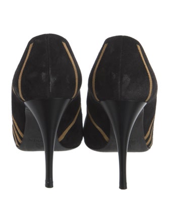 Lanvin Suede Printed Pumps