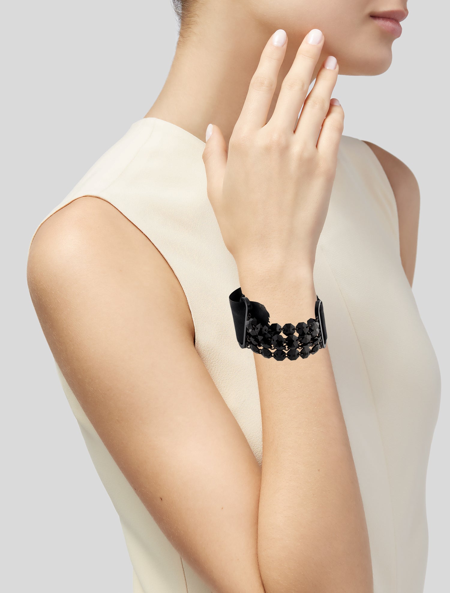 Lanvin Crystal & Ribbon Wrap Bracelet