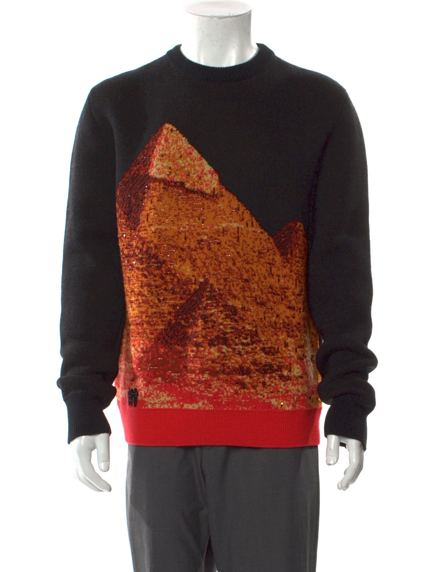 Lanvin Virgin Wool Colorblock Pattern Pullover w/ Tags