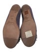 Lanvin Canvas Feather Trim Loafers
