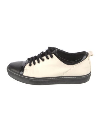 Lanvin Leather Colorblock Pattern Sneakers