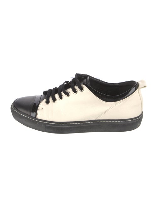 Lanvin Leather Colorblock Pattern Sneakers