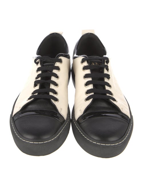 Lanvin Leather Colorblock Pattern Sneakers