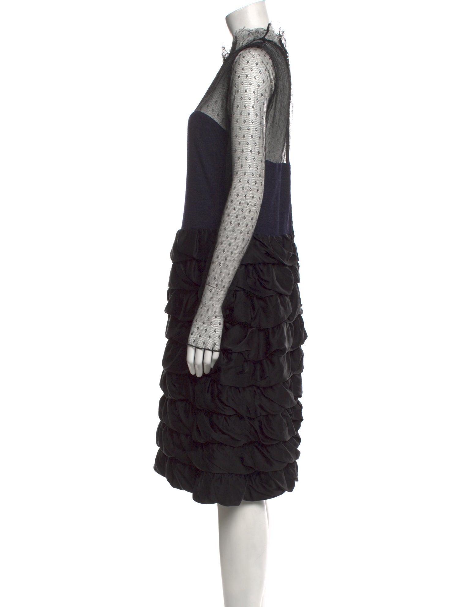 Lanvin Mock Neck Midi Length Dress