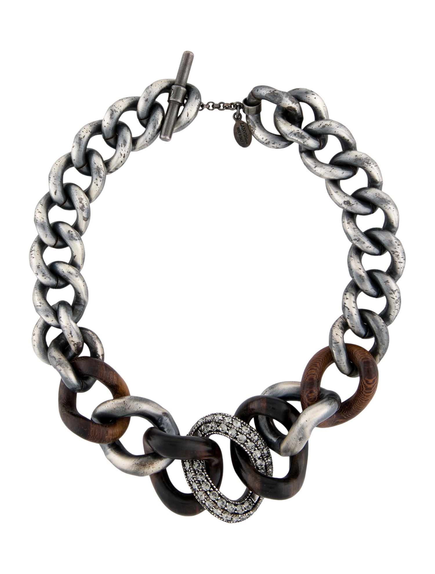 Lanvin Crystal Chain Link Necklace