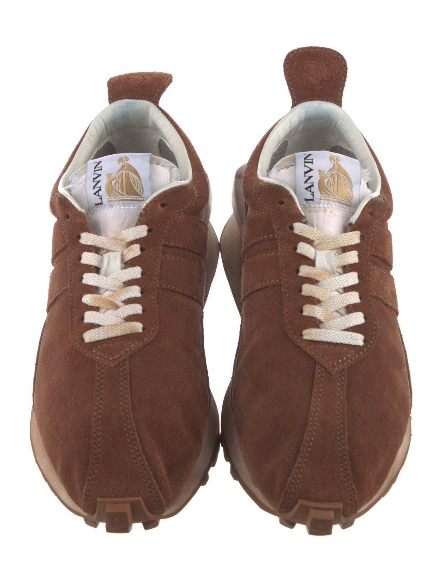 Lanvin Suede Printed Athletic Sneakers